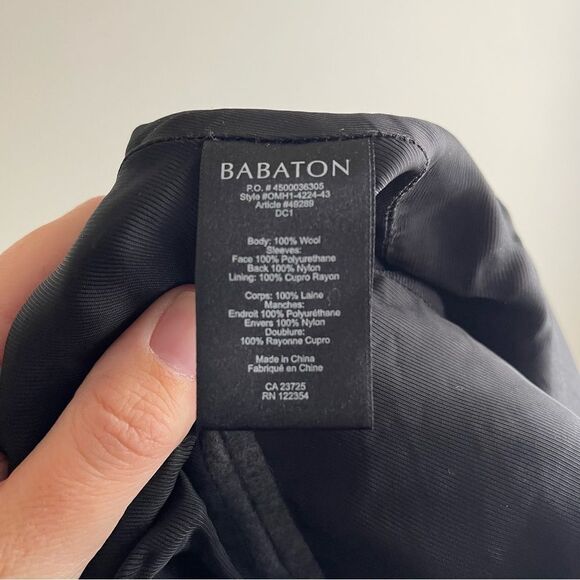 Babaton Charcoal Grey Wool Blazer with Black Faux Leather Sleeves Size 0 - Picture 7 of 8